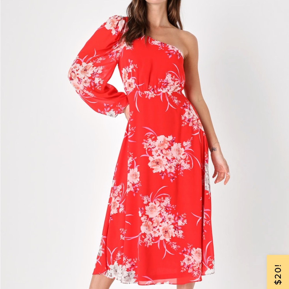 Lulu's off the shoulder floral dress.